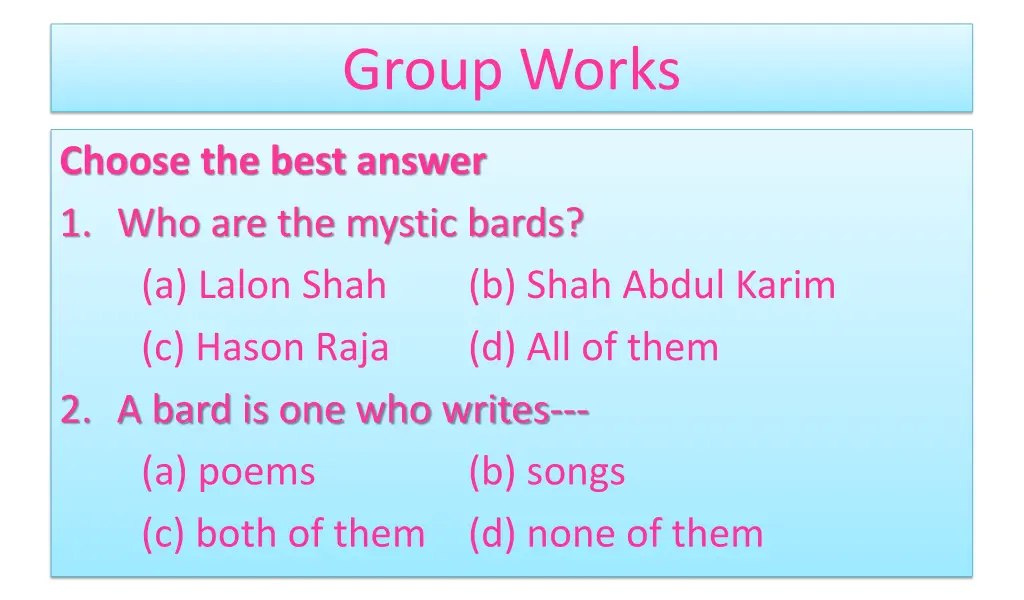 group works