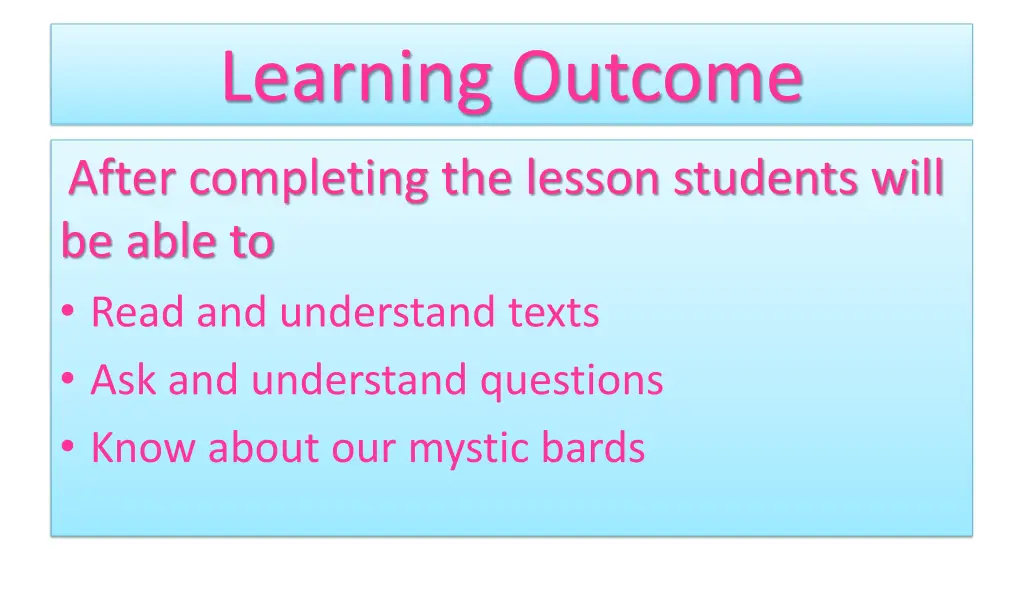 learning outcome