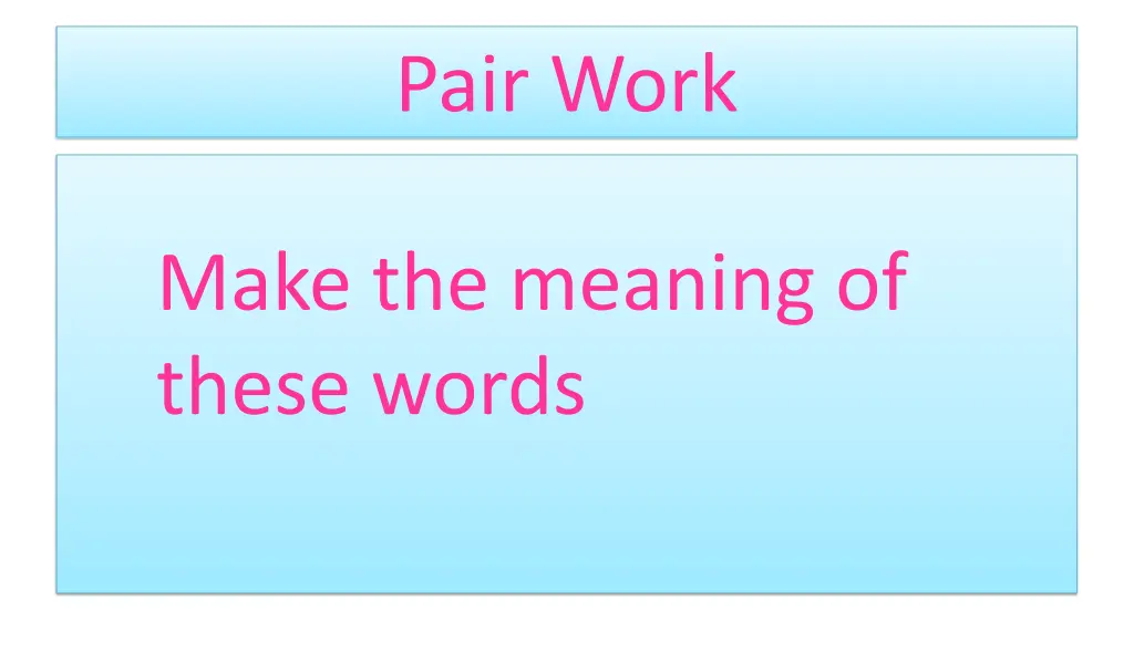 pair work