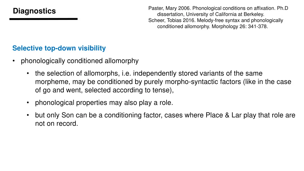 paster mary 2006 phonological conditions