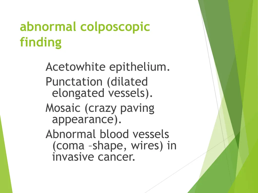 abnormal colposcopic finding