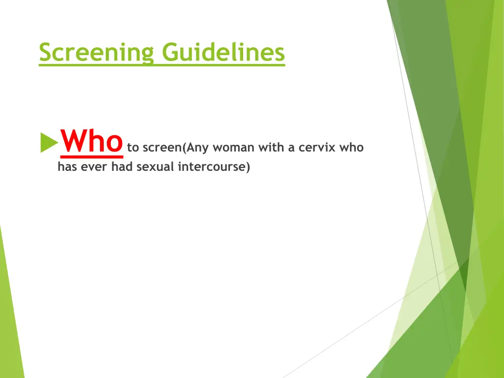 screening guidelines