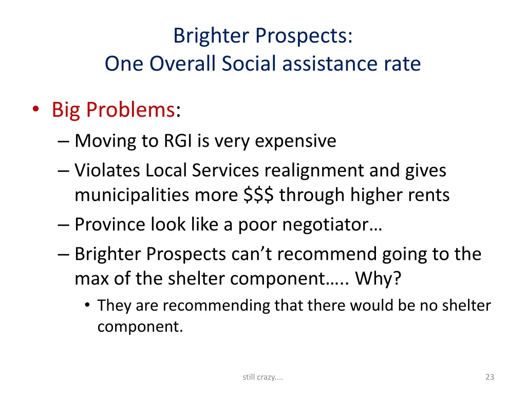 brighter prospects one overall social assistance 2