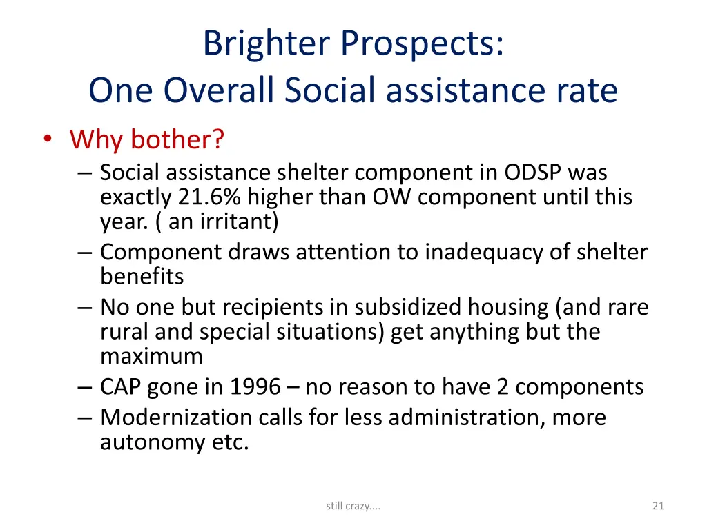 brighter prospects one overall social assistance