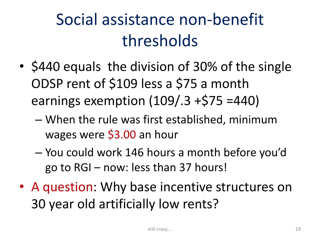 social assistance non benefit thresholds 1