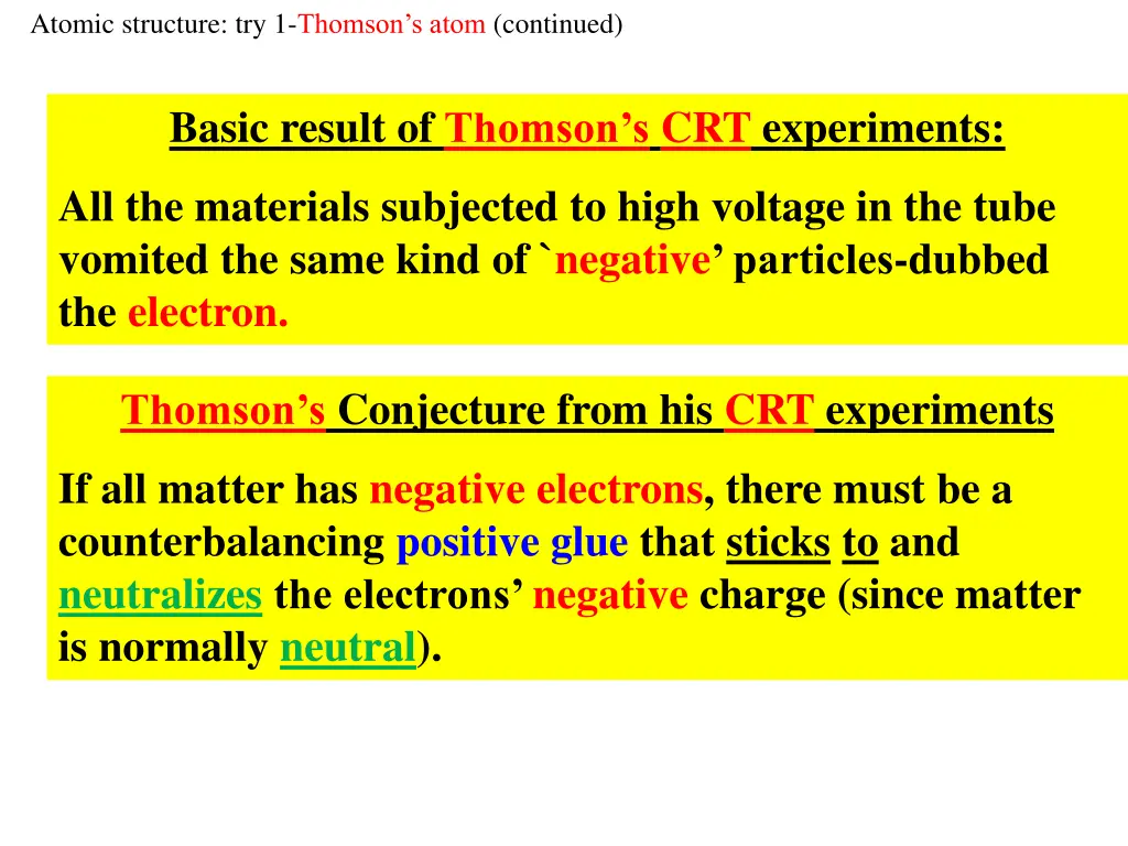 atomic structure try 1 thomson s atom continued 1