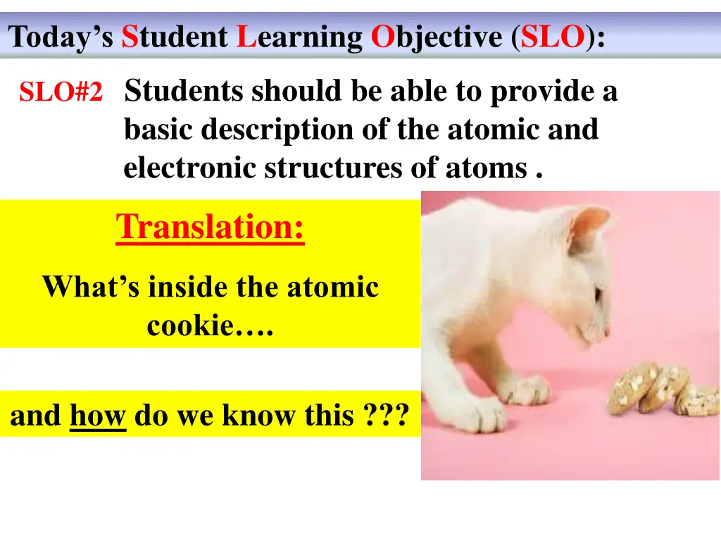 today s student learning objective slo