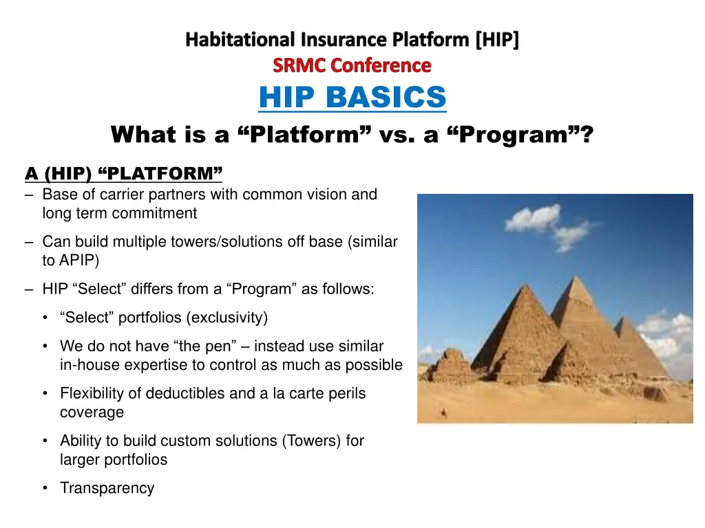 habitational insurance platform hip srmc 2