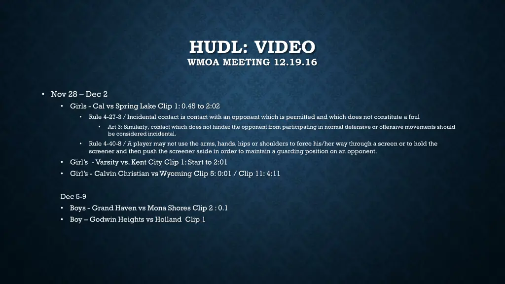 hudl video wmoa meeting 12 19 16