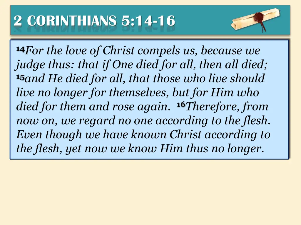 2 corinthians 5 14 16