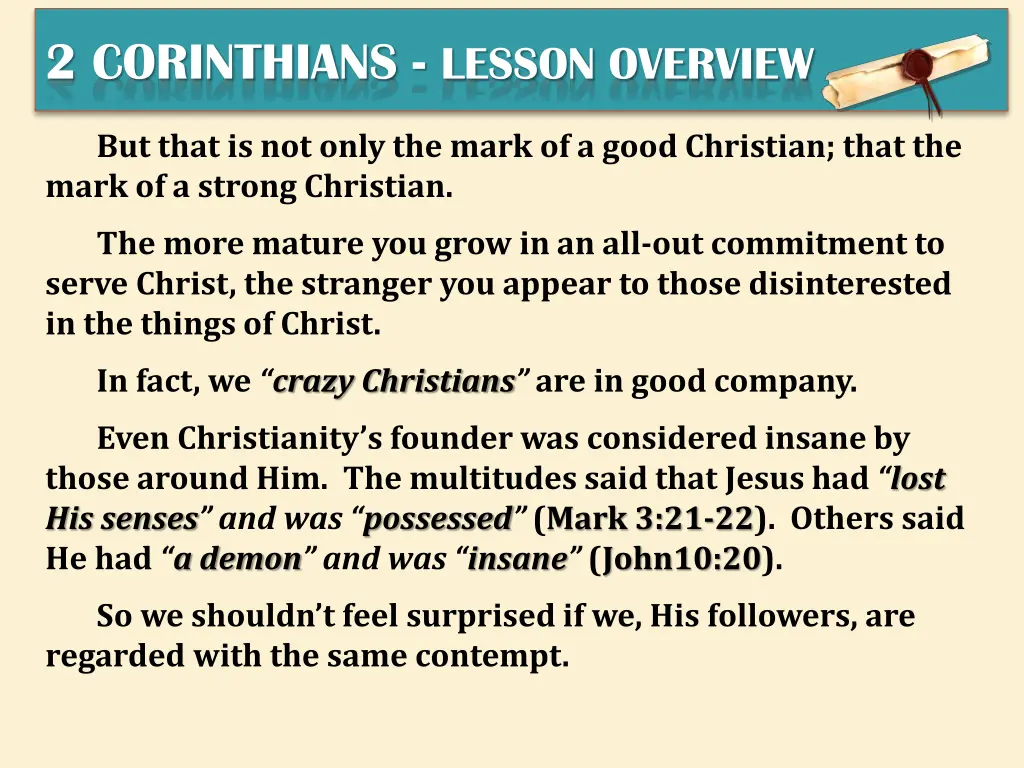 2 corinthians lesson overview 2