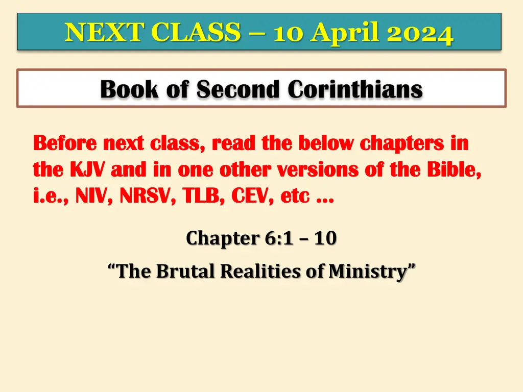 next class 10 april 2024