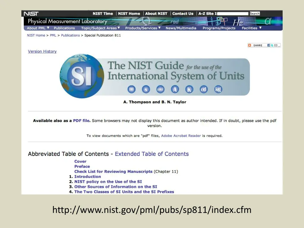 http www nist gov pml pubs sp811 index cfm