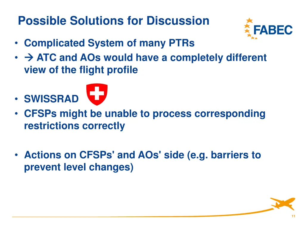 possible solutions for discussion