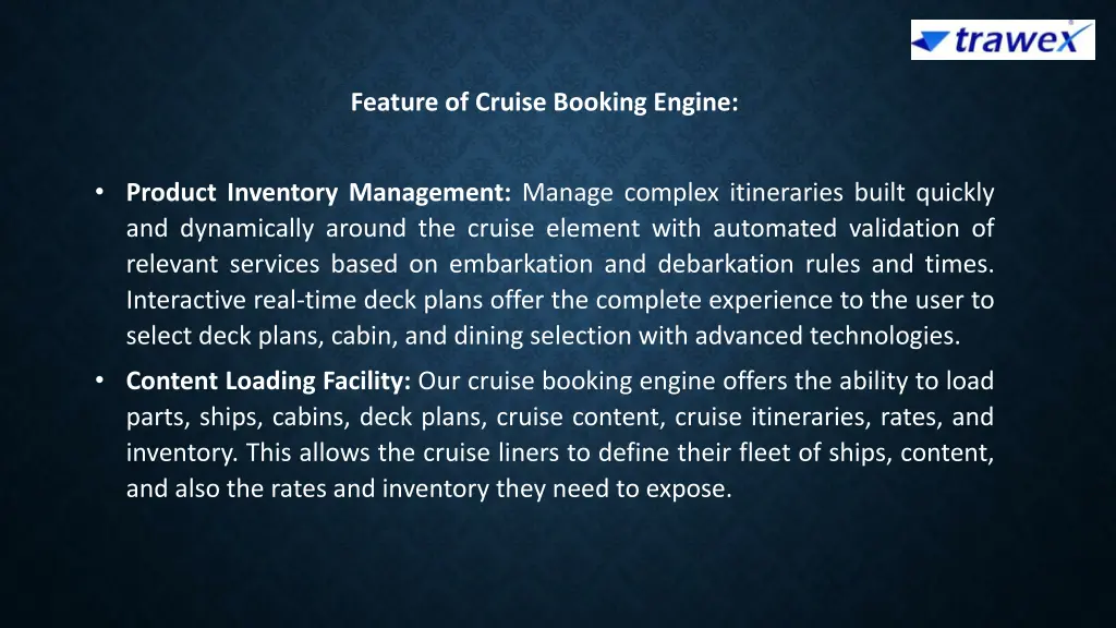 feature of cruise booking engine