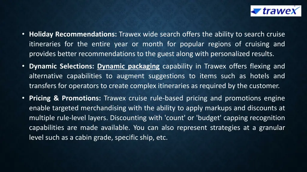 holiday recommendations trawex wide search offers