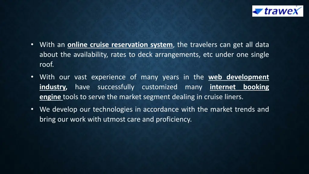 with an online cruise reservation system