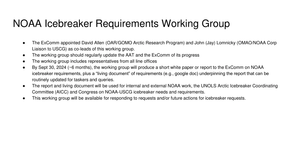 noaa icebreaker requirements working group