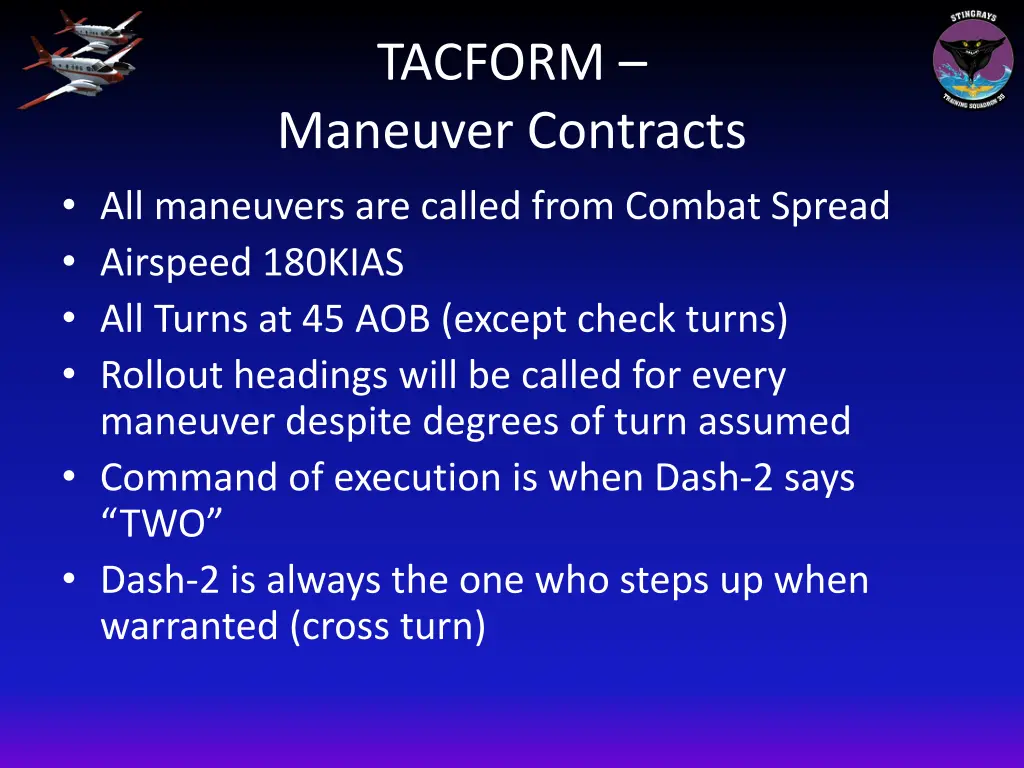 tacform maneuver contracts all maneuvers