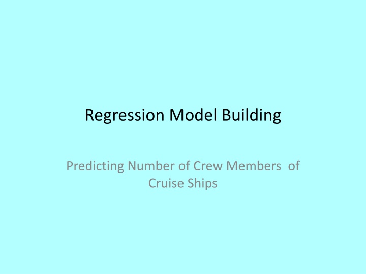 regression model building