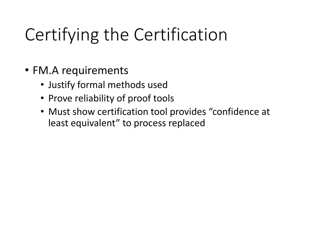 certifying the certification