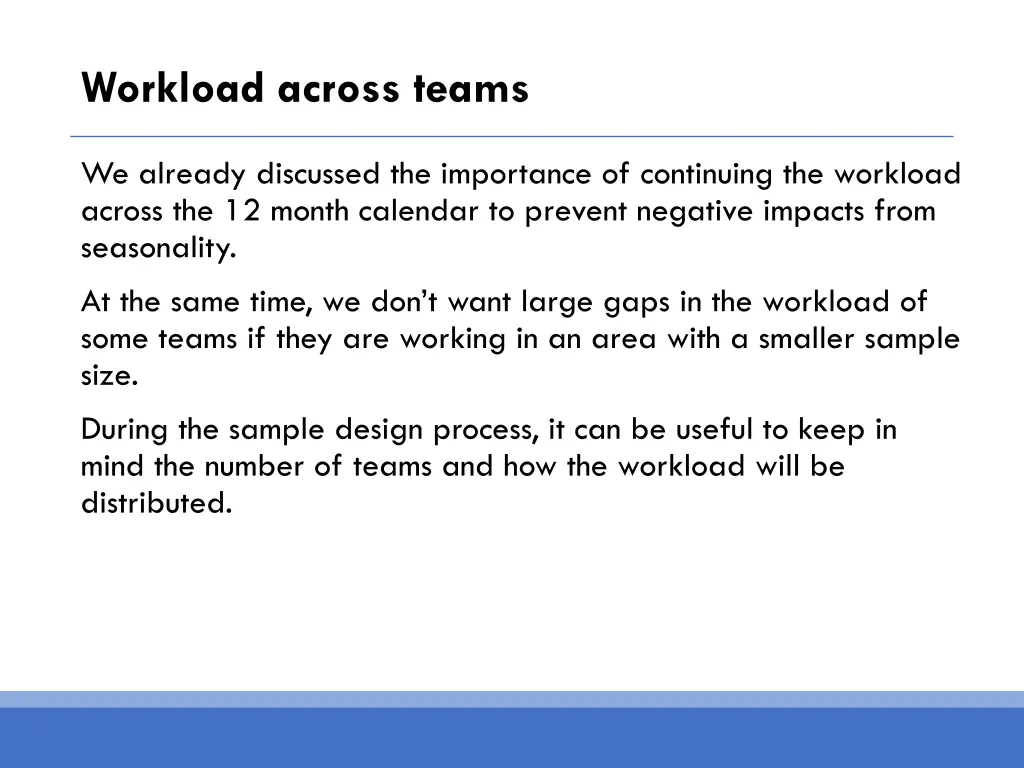 workload across teams