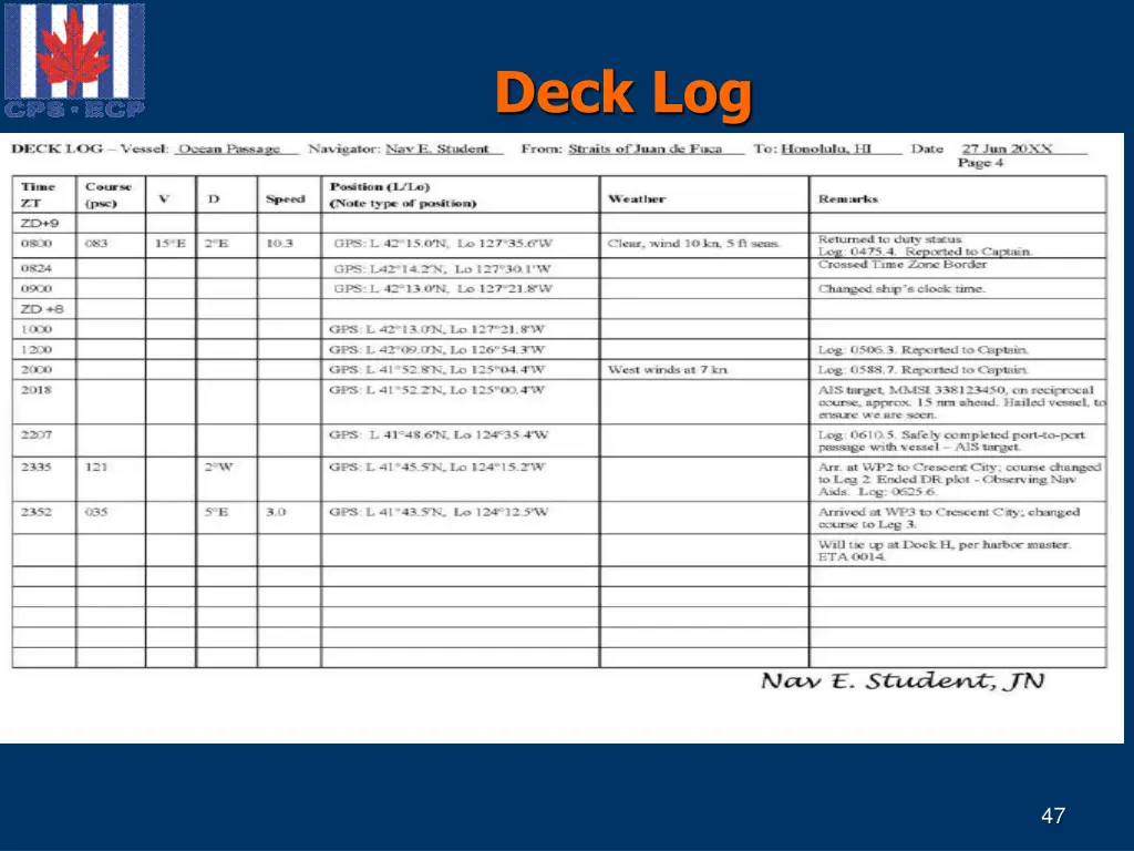 deck log 3