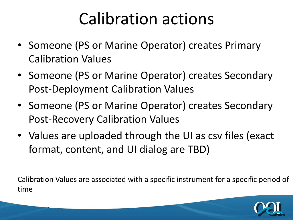 calibration actions