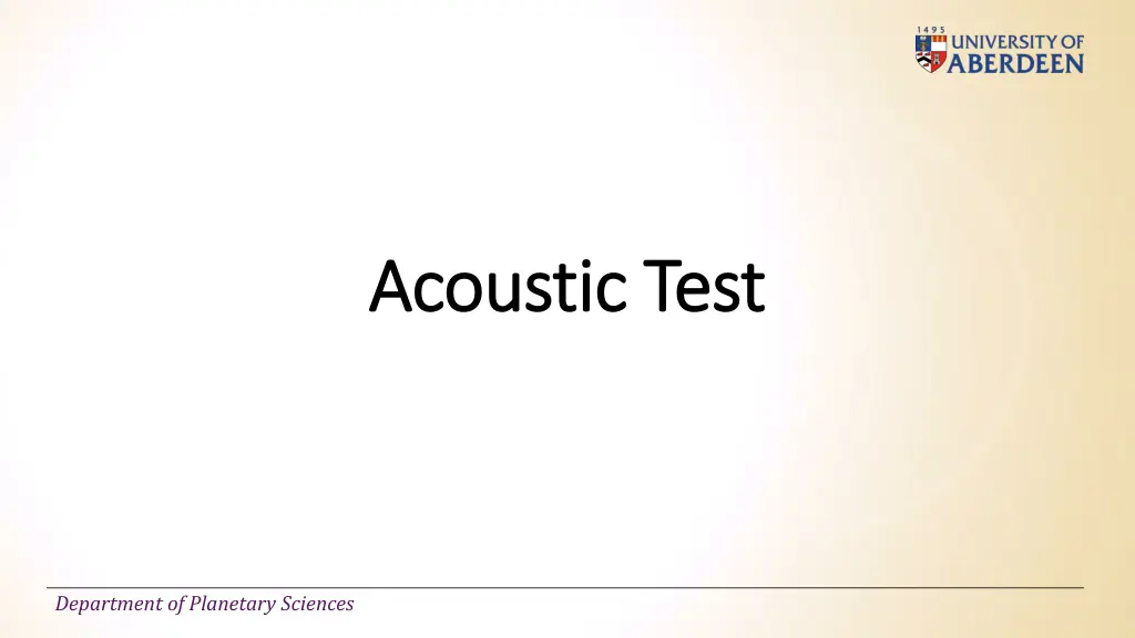 acoustic test acoustic test