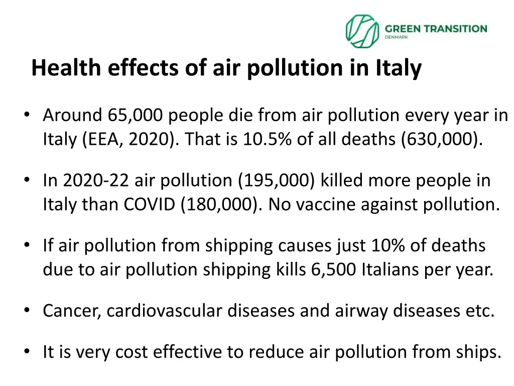 health effects of air pollution in italy