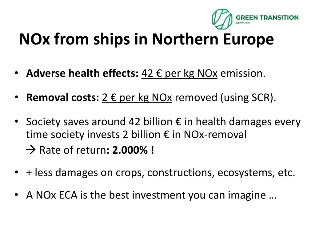 nox from ships in northern europe