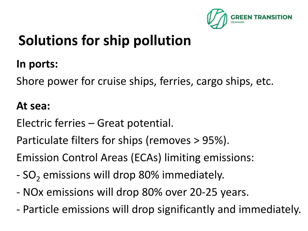 solutions for ship pollution