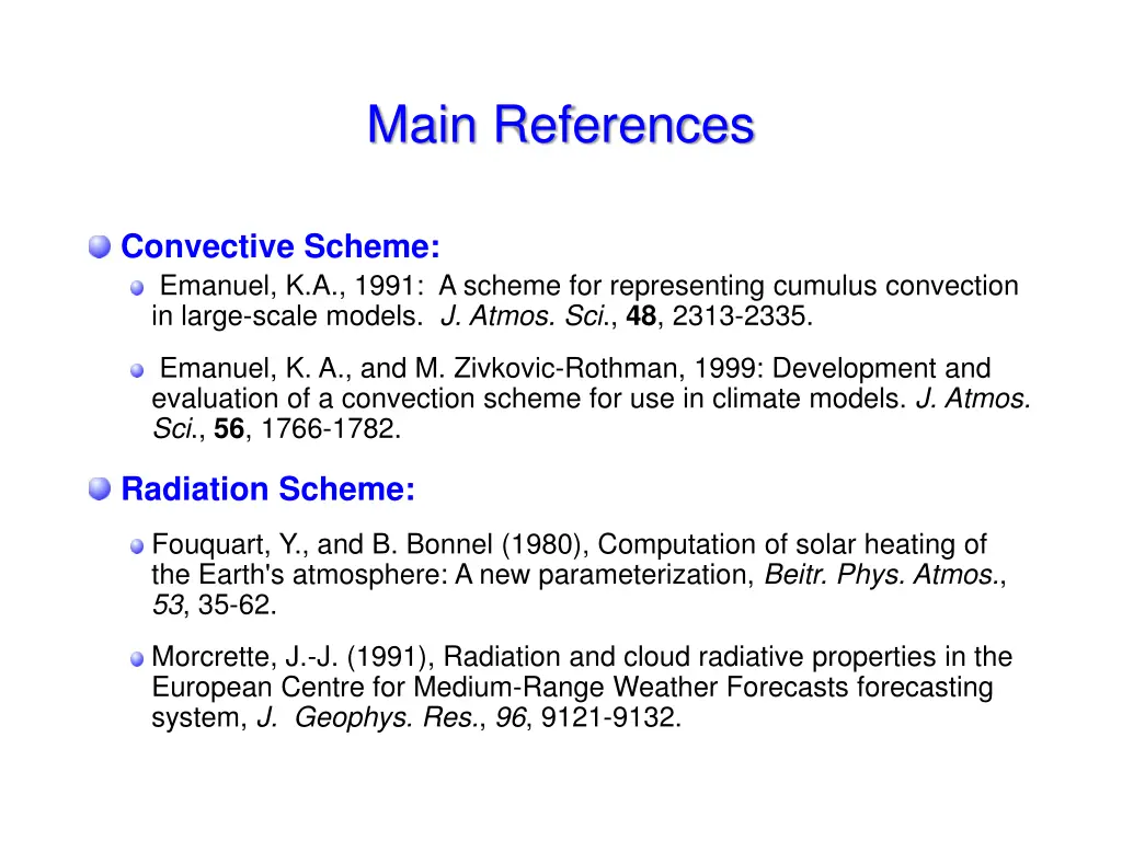 main references