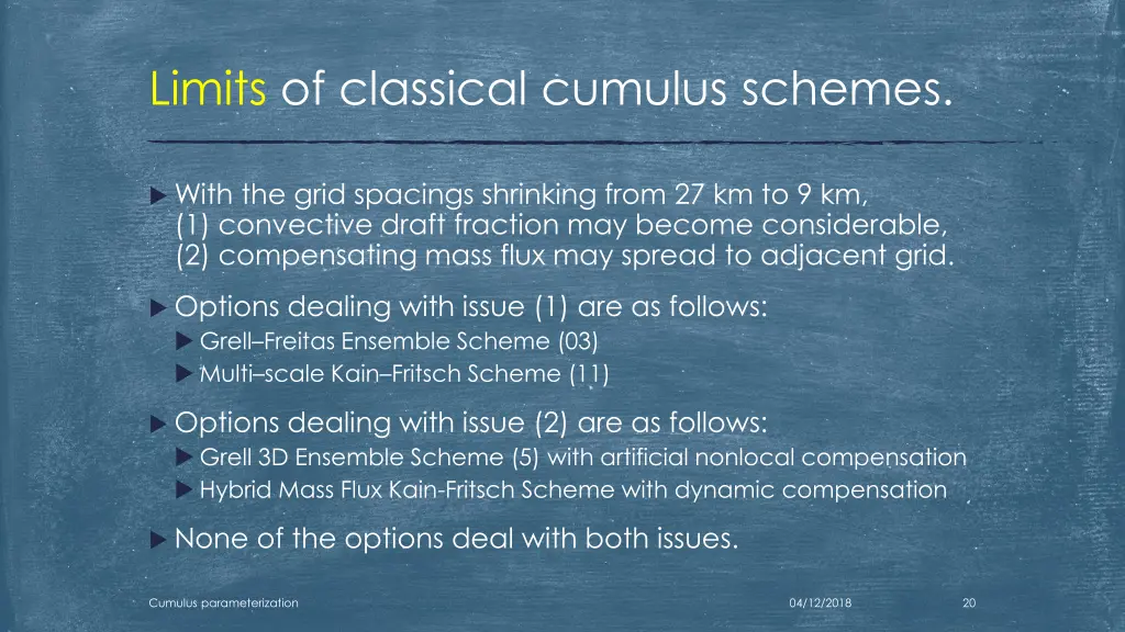 limits of classical cumulus schemes