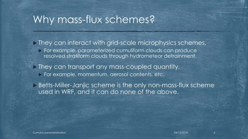 why mass flux schemes