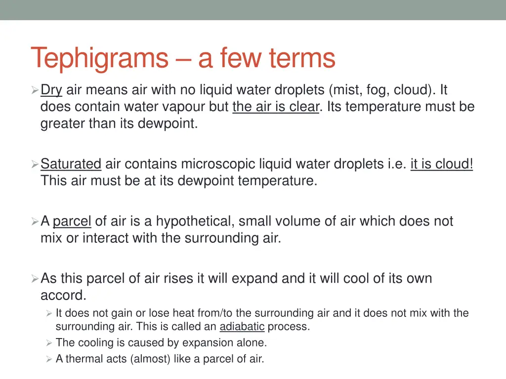 tephigrams a few terms