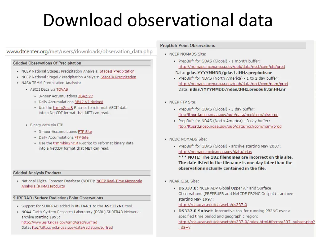 download observational data