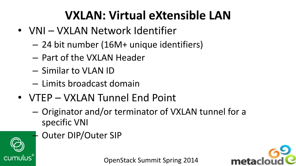 vxlan virtual extensible lan vni vxlan network