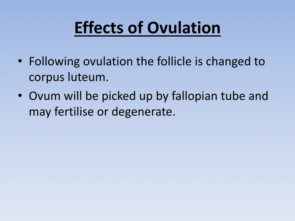 effects of ovulation