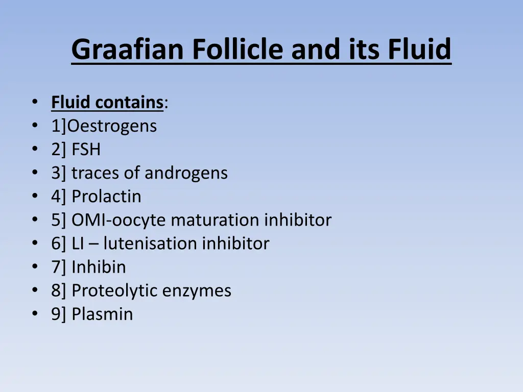 graafian follicle and its fluid