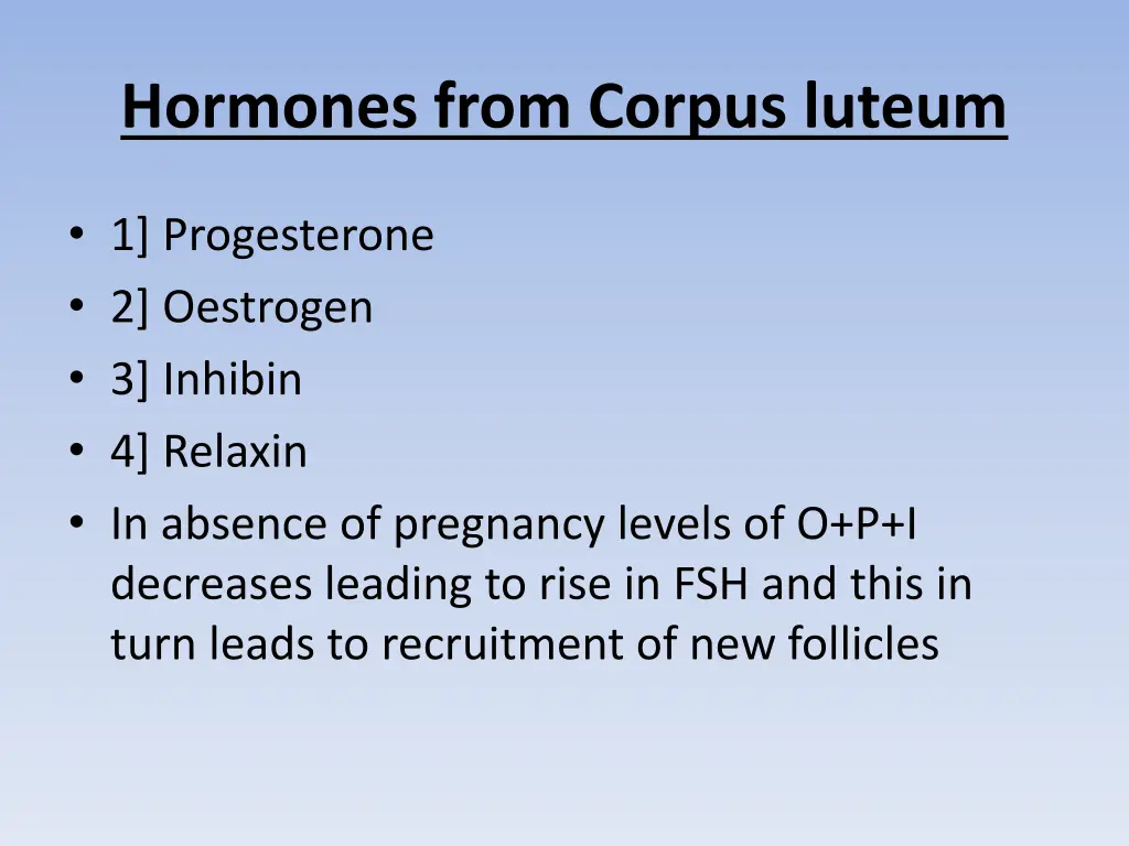 hormones from corpus luteum