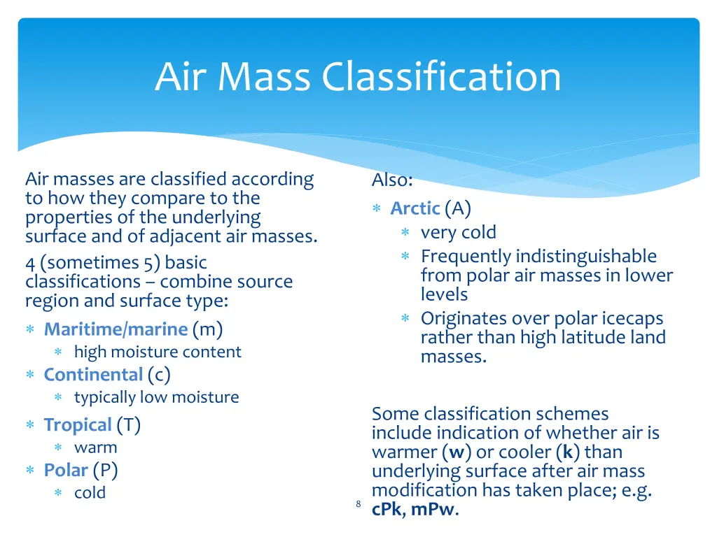 air mass classification