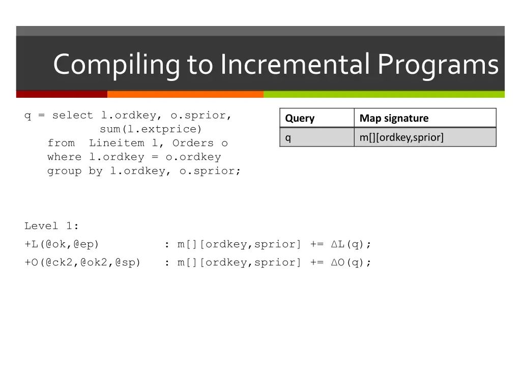 compiling to incremental programs 1