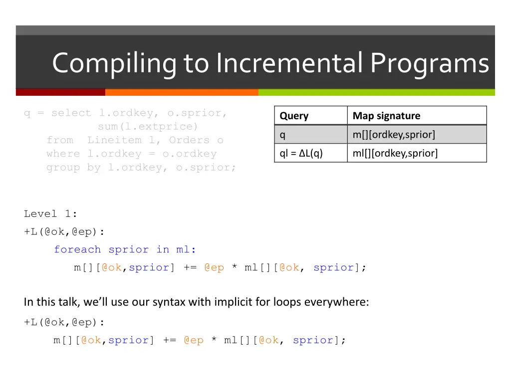 compiling to incremental programs 5