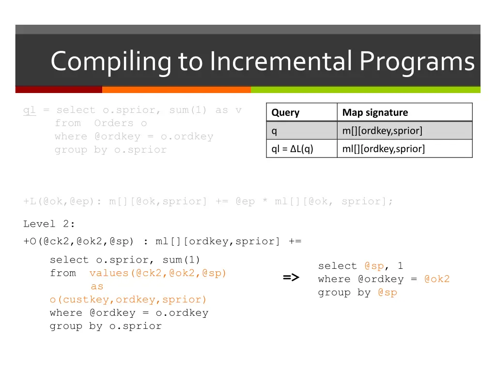 compiling to incremental programs 8