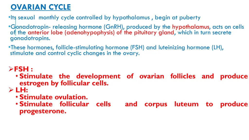 ovarian cycle its sexual monthly cycle controlled