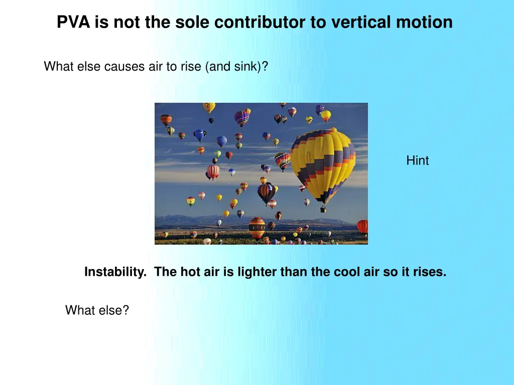 pva is not the sole contributor to vertical motion