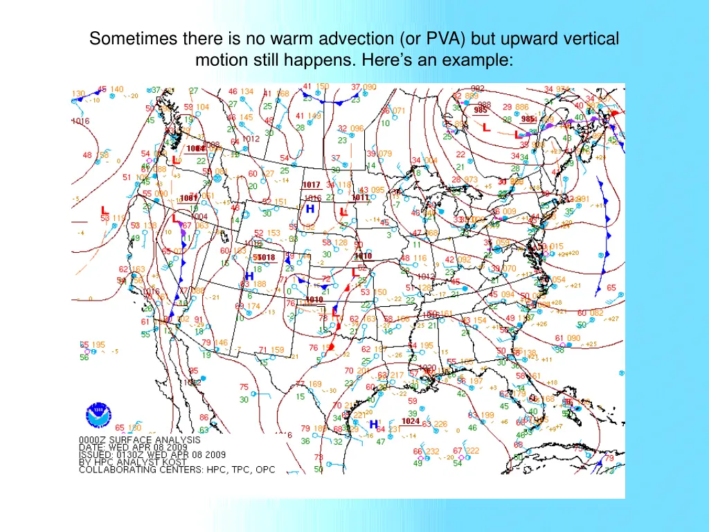 sometimes there is no warm advection