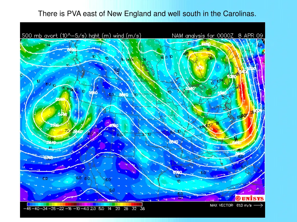 there is pva east of new england and well south