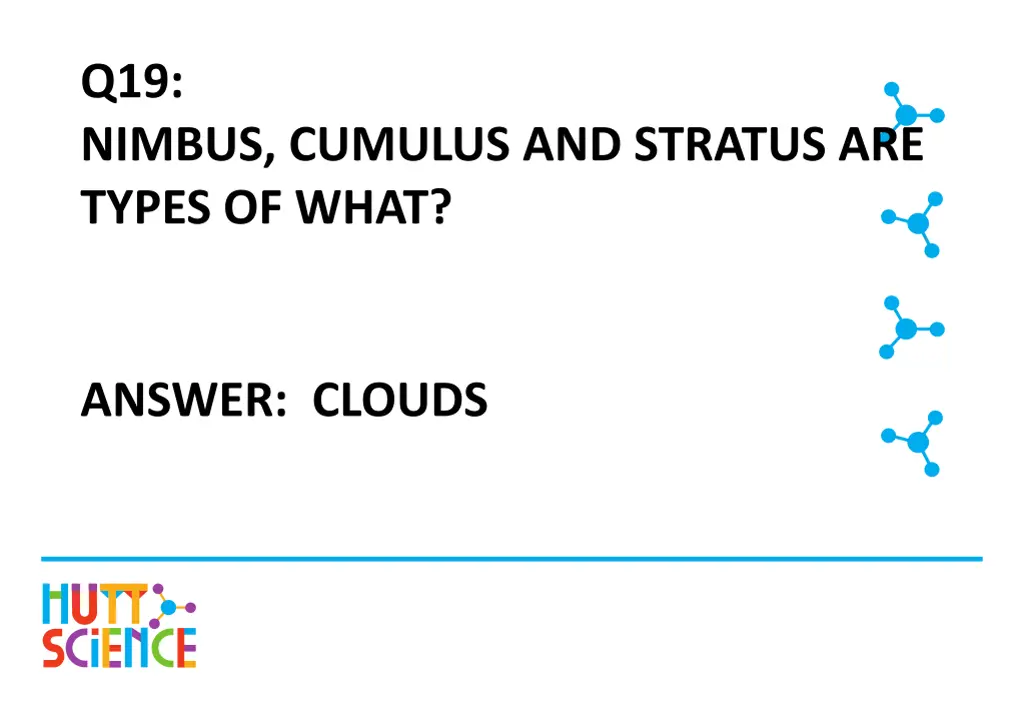 q19 nimbus cumulus and stratus are types of what